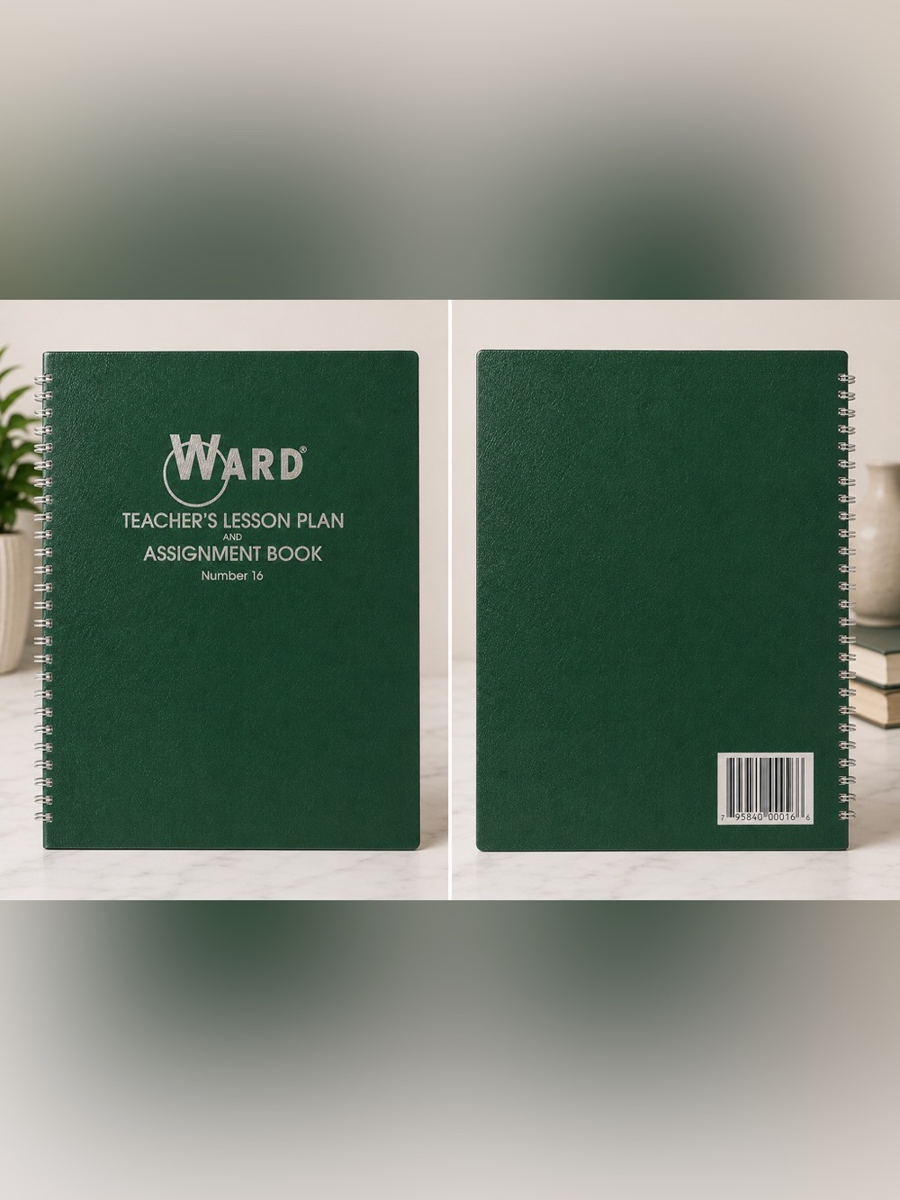 Teacher Lesson Plan & Assignment Book Spiral Planner Record Book Ward Number 16